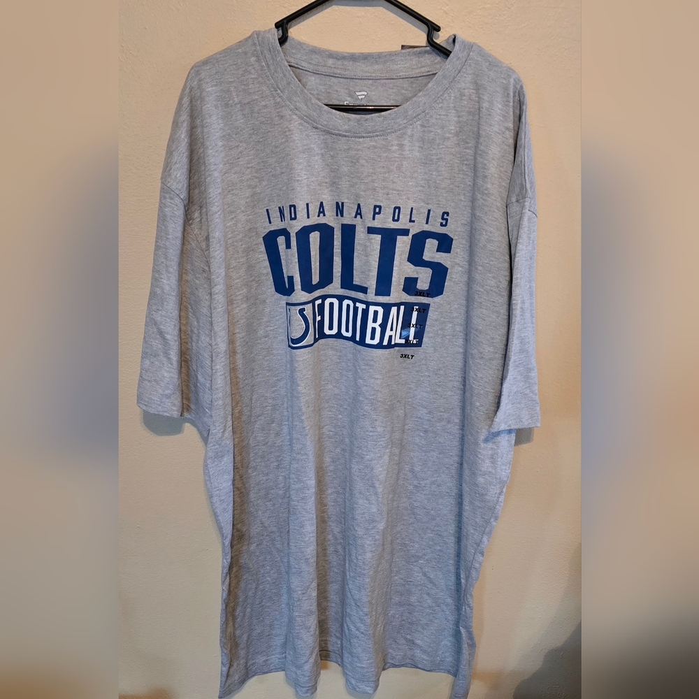 DXL Big+Tall, Fanatics, NFL Gray Indianapolis Colts Football T-Shirt, 3XLT NWT